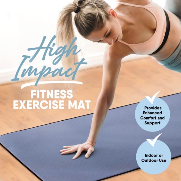 Deluxe Fitness Yoga Mat 26x72 Blue