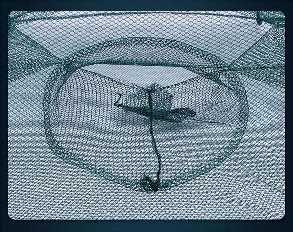 -Pack Foldable Green Fishing Bait Trap Cast Net Cage w18ft Nylon Rope