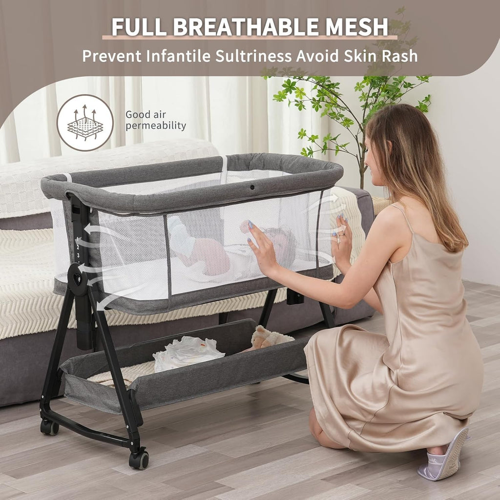 New Jestonten 3-in-1 7-Height Adjustable Baby Bassinet Bedside Sleeper Retail $139.00