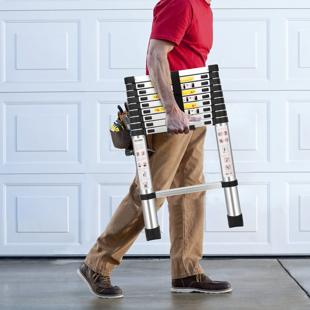 (8.5Ft/2.6M) Telescoping Ladders,EN131Standards Multi-Purpose Folding Aluminum Extension Ladder Retail $72.00