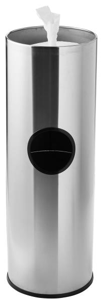 Stainless Steel Standing Wipe Dispenser with Trash Section