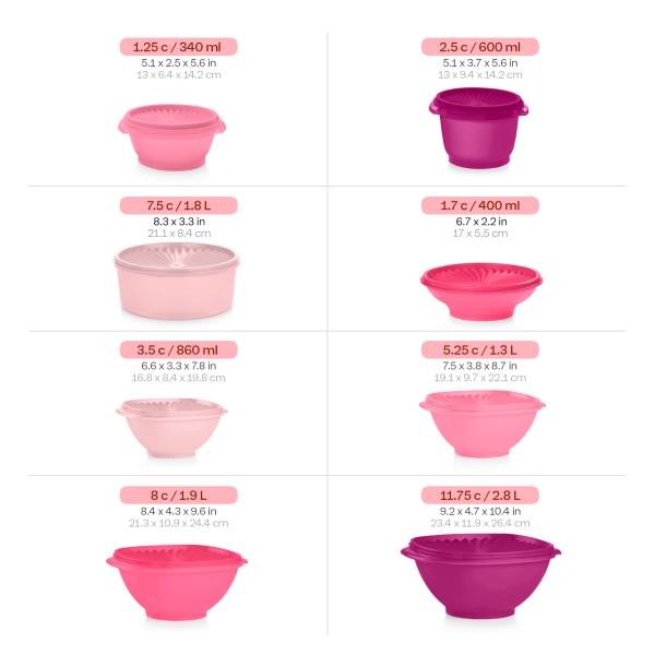 Tupperware Heritage 36-Piece Vintage Pink Set (18 Containers, 18 Lids)