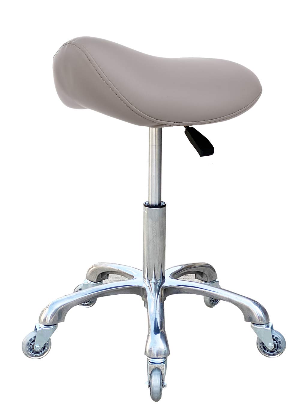 As-Is New FRNIAMC Ergonomic Swivel Rolling Height Adjustable Saddle Stool - Grey Retail $109.00