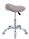 As-Is New FRNIAMC Ergonomic Swivel Rolling Height Adjustable Saddle Stool - Grey Retail $109.00