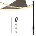 ft Heavy Duty Steel Sun Shade Sail Support Pole Kit Black
