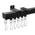 Ceiling Curtain Tracks 15FT Wall Mount Sliding Door Curtain Rails Room Divider Track with Hooks Black