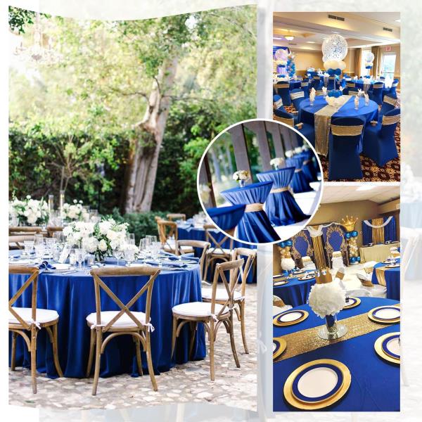 Pack Royal Blue Round Tablecloths - 120 Inch Polyester