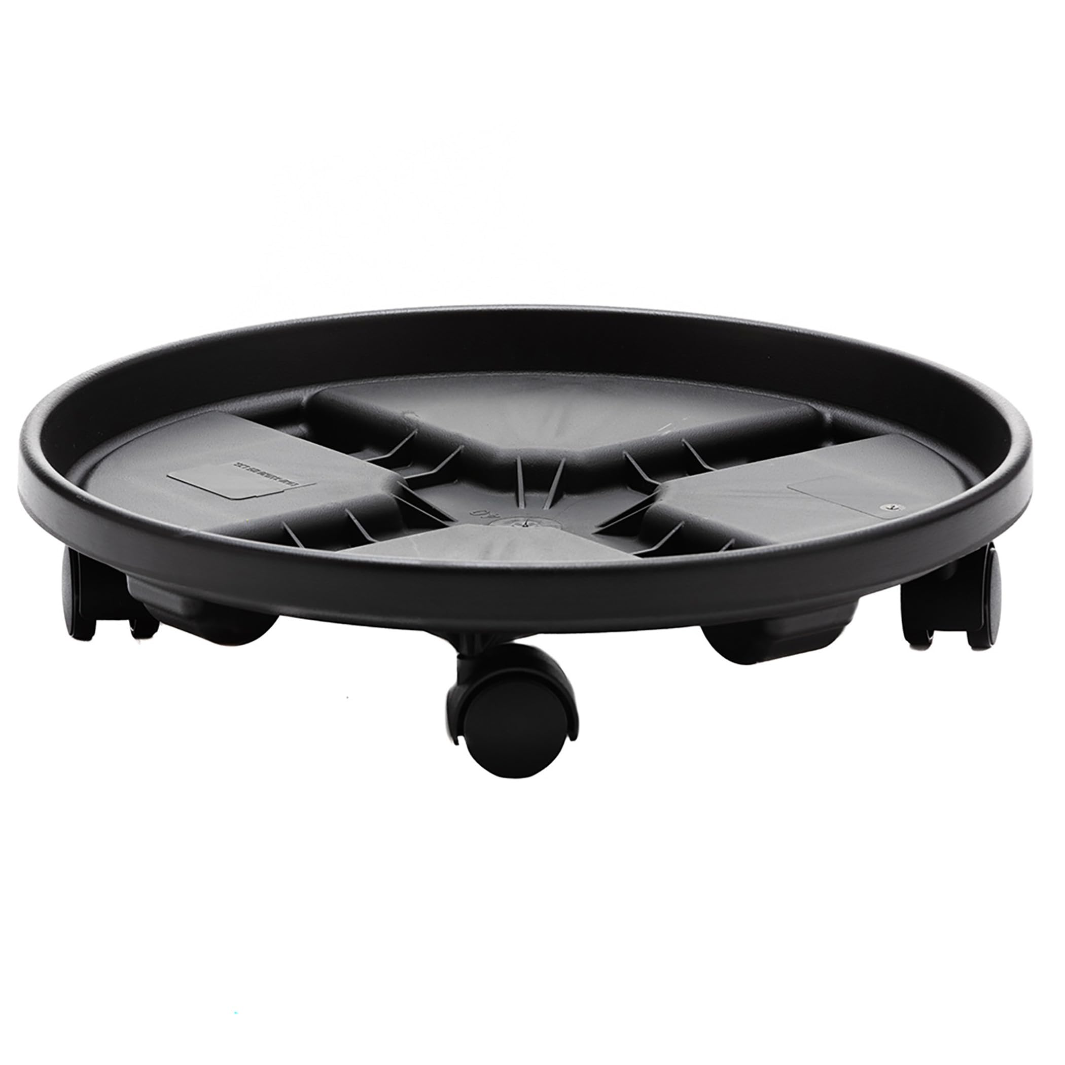 Round Planter Caddy with Wheels 16 Black 125 lb Capacity