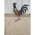 New As-Is Multi-colored Metal Rooster Sculpture Yard Art Retail $45.00