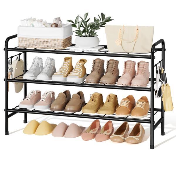 VILICK Metal Shoe Rack for Closet 33" Wide Shoe Organizer for Entryway