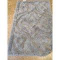 Gray Plush Geometric Pattern Absorbent Non-Slip Bath Mat Rug