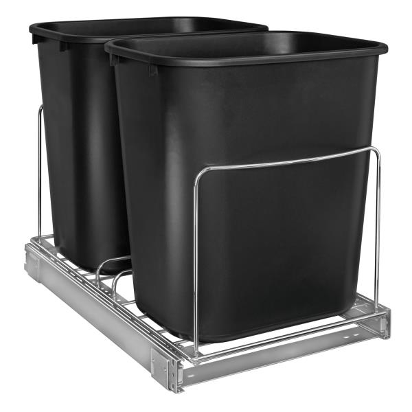 Double Pull Out Trash Can Slider for Under Cabinet