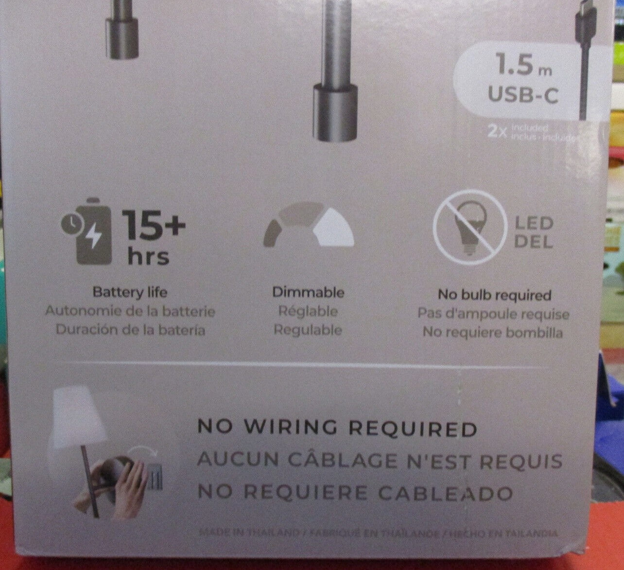 New As-Is Globe Wireless Rechargeable LED Integrated Wall Sconce - 2-Pack Matte Black Retail $41.00