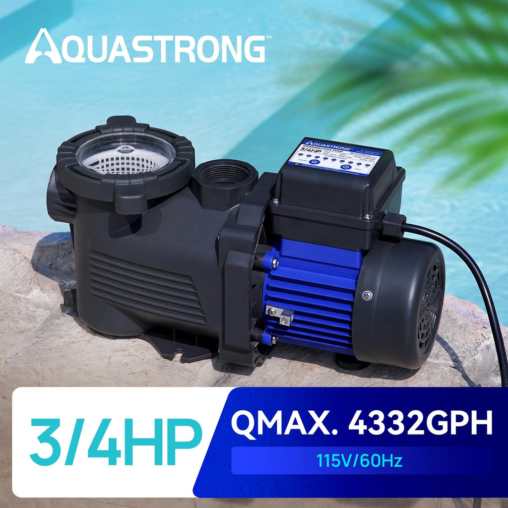 Above Ground Pool Pump High Flow Self Priming 1 HP with Filter Basket Blue
