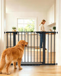-46 Baby Gate for Stairs Auto Close Dog Gate for the House Black