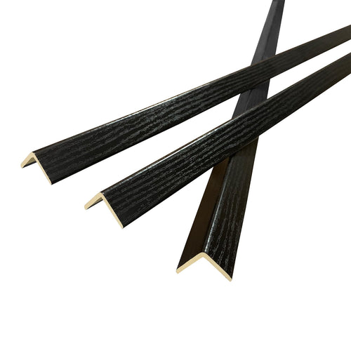 '-Pack Black Wood Grain Wall Corner Protectors 45 L-Shaped Molding Trim