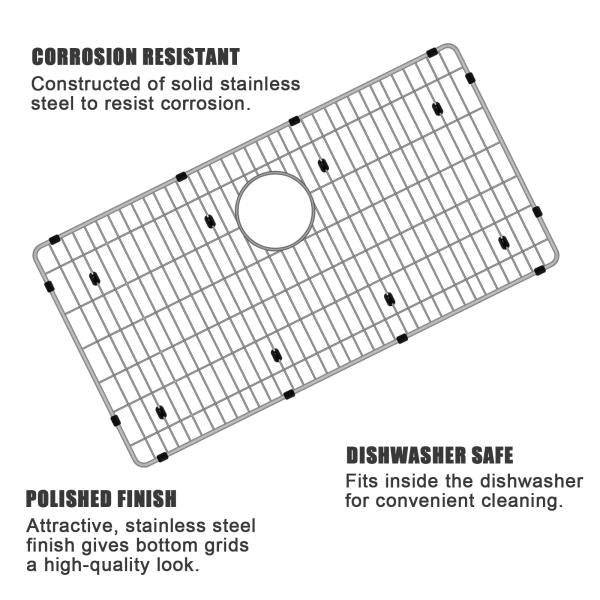 CTXBG2614 Sink Grid, Stainless Steel Bottom Grid 26-3/8" x 14-3/8" x 1-1/4" Single Sink Bowl Protector for Kitchen, Bathroom, Yard, Office, Basement, Garage Retail $45.00