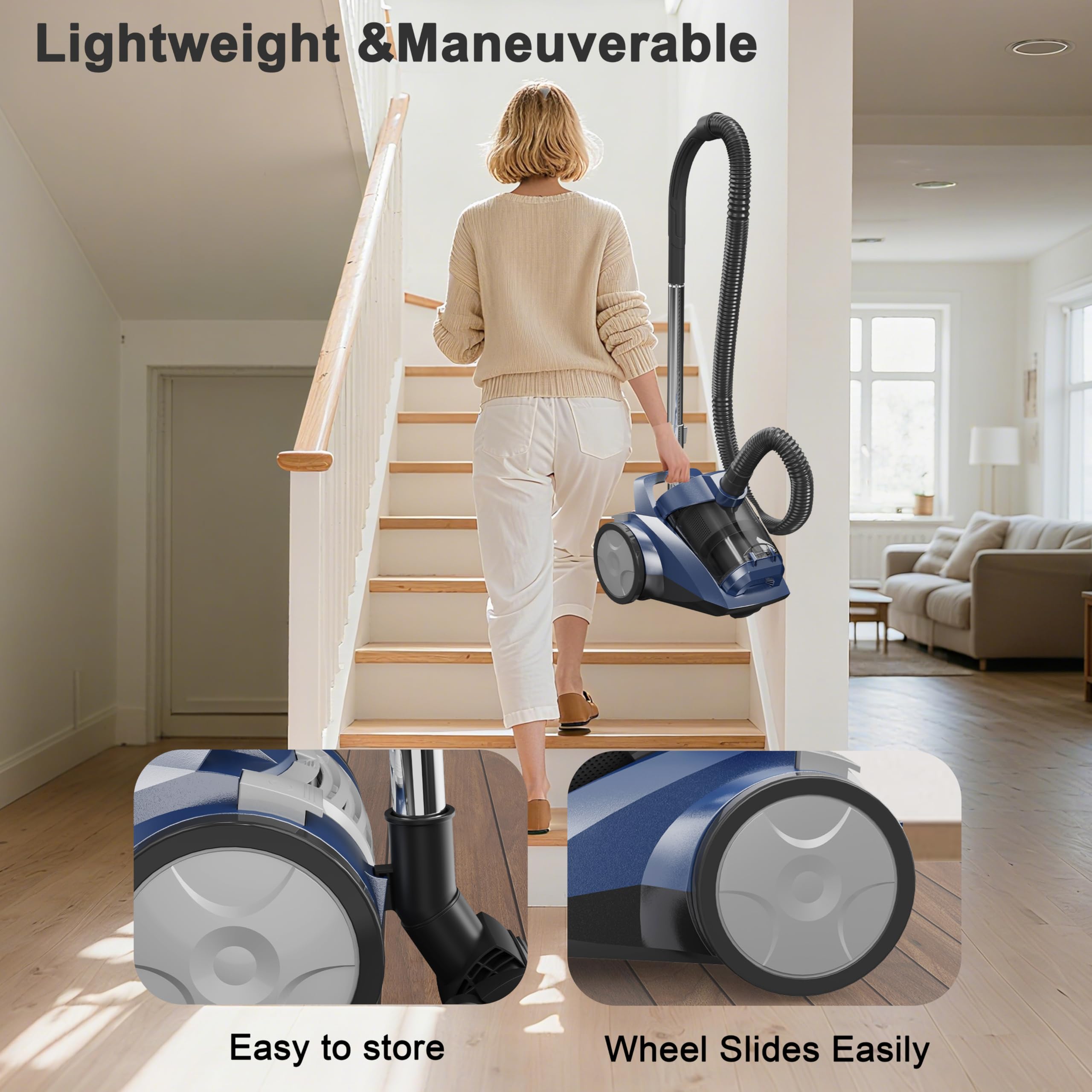 Open-Box New Sweepcent 45KPa Bagless Multi-Surface Canister Vacuum Cleaner
