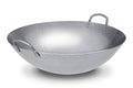 -Inch Heavy Canton Style Hand Hammered Carbon Steel Wok - Round Bottom Silver