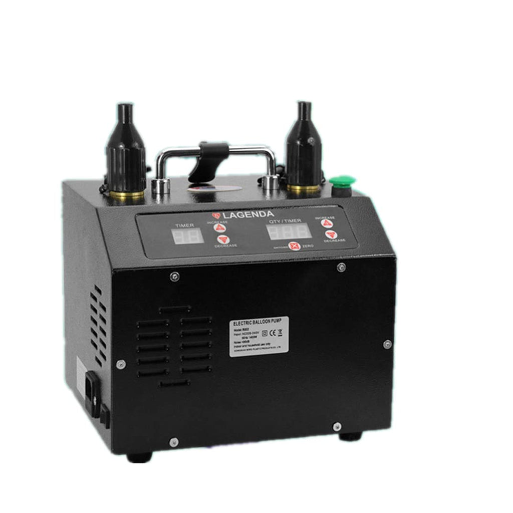 B322 Electric Balloon Inflator Pump with Dual Nozzles  Foot Pedal Switch Black