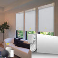 Motorized No Drill Cordless Roller Shades Electric Blinds with Remote Control White 32 x 72