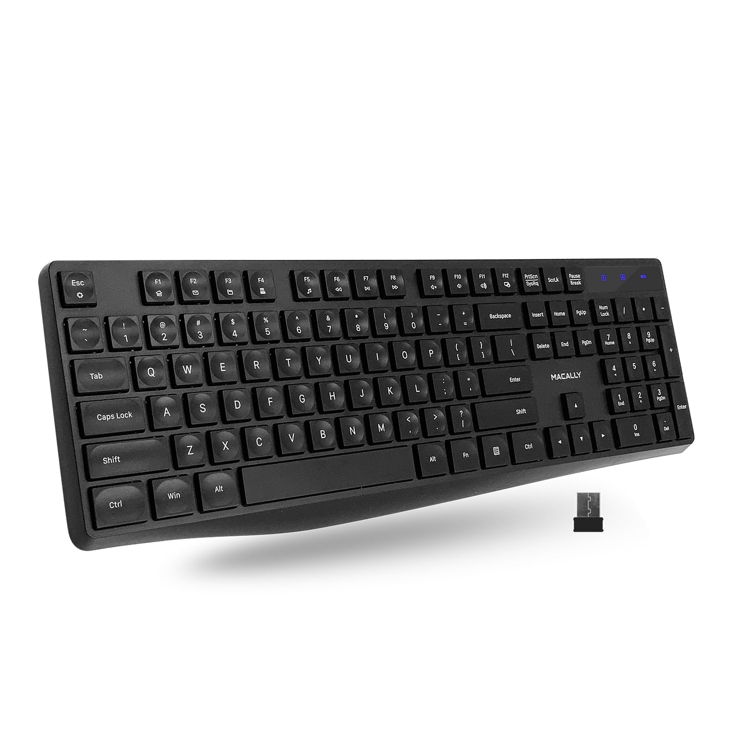 Open-Box New Macally 2.4G Wireless Keyboard - Full Size Quiet Keys for PC - Computer Keyboard Retail $14.00