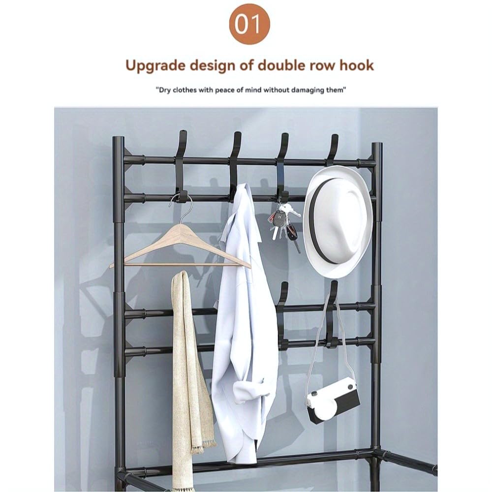 Open-Box New Generic 5-Tier Freestanding Shoe Rack  Coat Stand Entryway Organizer Retail $48.00