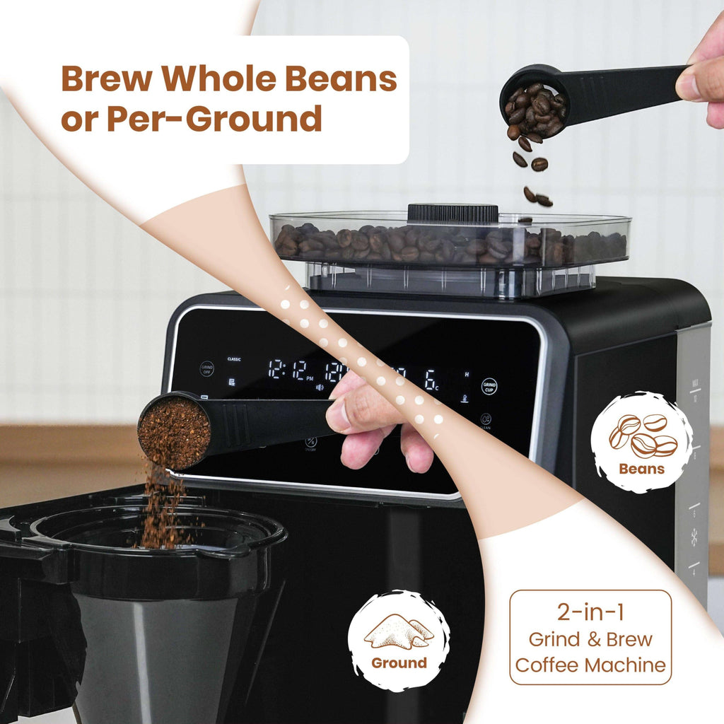 Gevi Black 10-Cup Grind  Brew Drip Coffee Maker w Built-in Grinder Retail $159.00