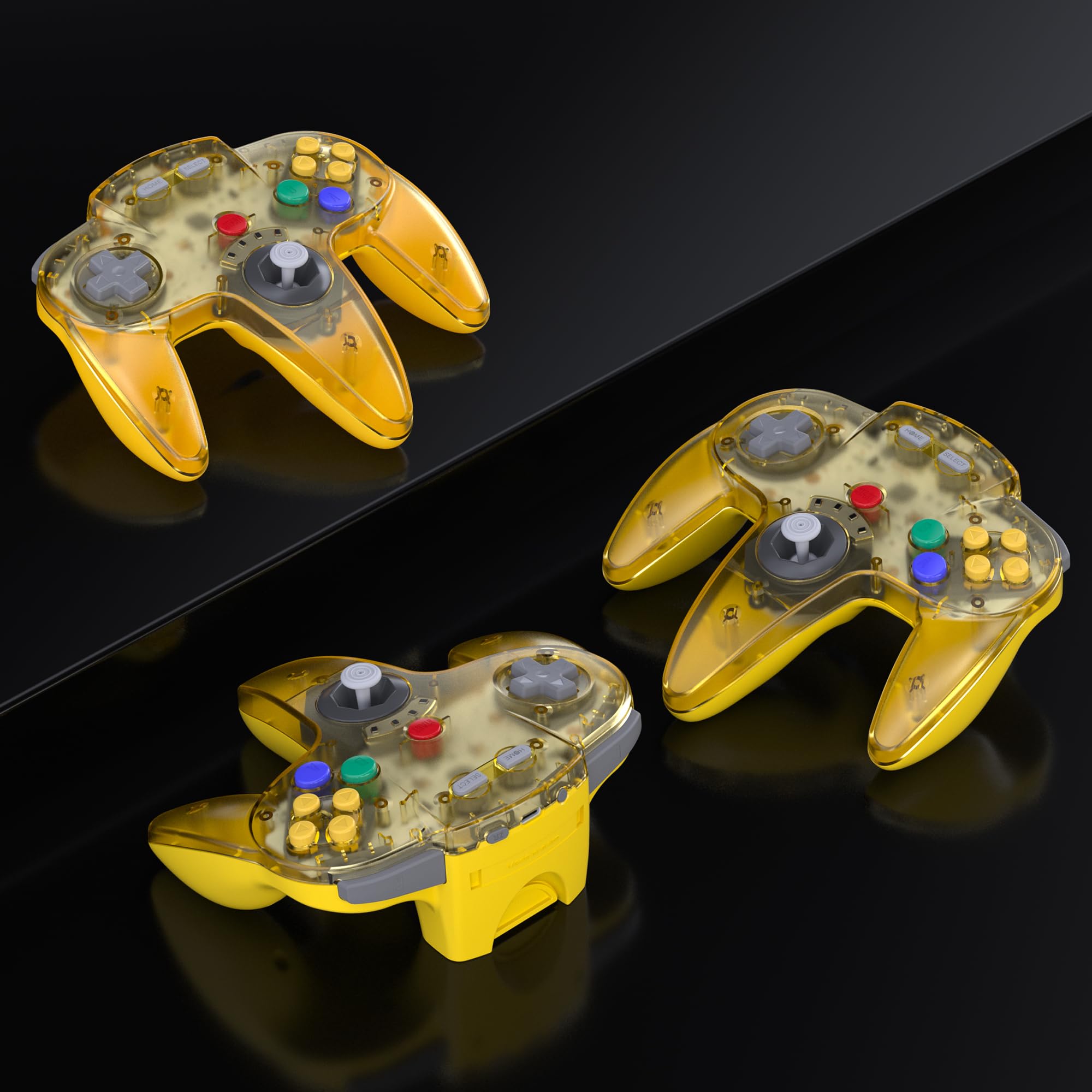 Transparent Yellow 2.4 GHz Wireless N64 Switch Online Controller with USB  N64 Receiver Retail $42.00