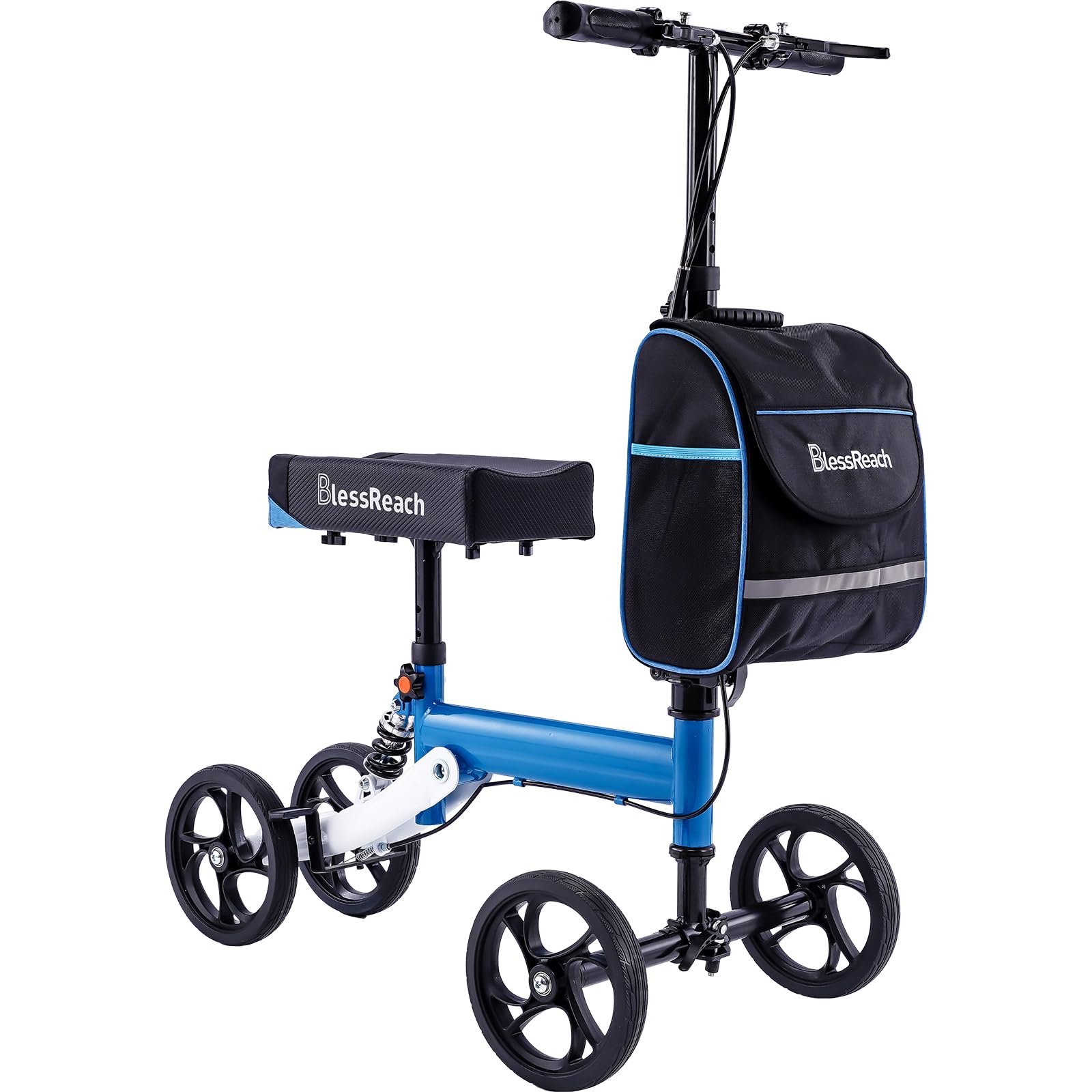 Open-Box New BlessReach Steerable Knee Scooter with 300 lbs Support - Blue Knee Walker Retail $99.00