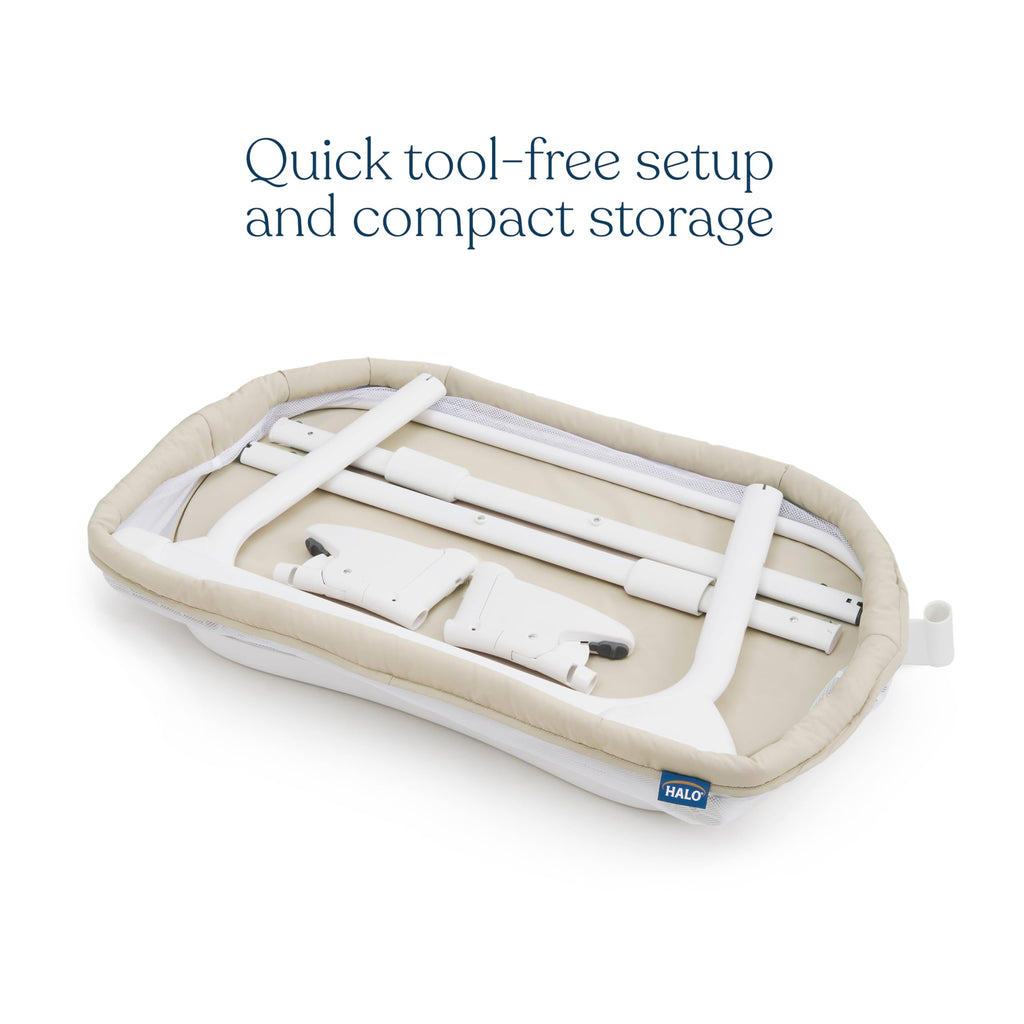 HALO BassiNest Baby Bedside Bassinet with Lowering Wall - Oat
