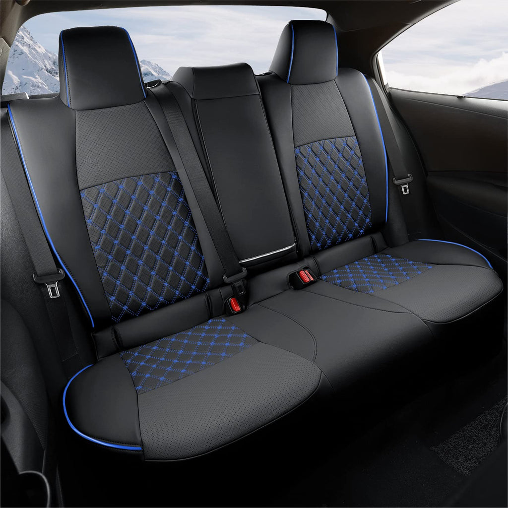 Open-Box New GIANT PANDA Faux Leather Car Seat Covers - Toyota Corolla 2020-2022 BlackBlue