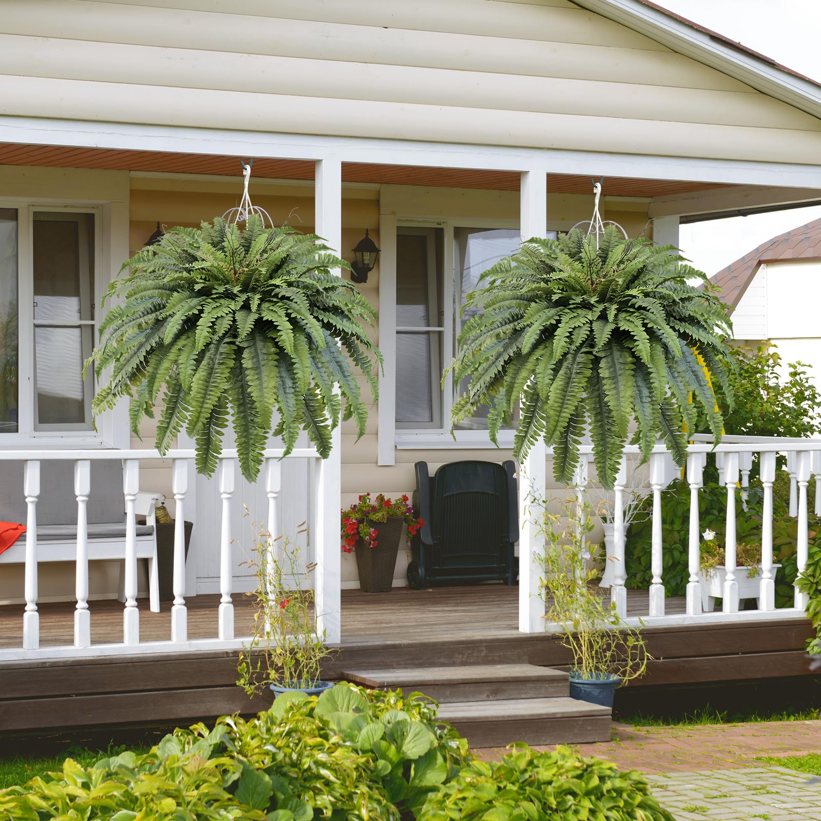 Galebeiren 50" Fake Ferns Artificial Plants Large, 98 Fronds Artificial Ferns for Outdoors and Indoors, Suitable for Planter Garden Porch Office Decor Retail $41.00