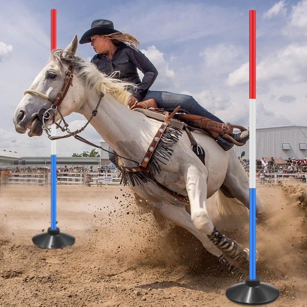 Set 6FT Adjustable Pole Bending Training Poles for Horses Multi-Color