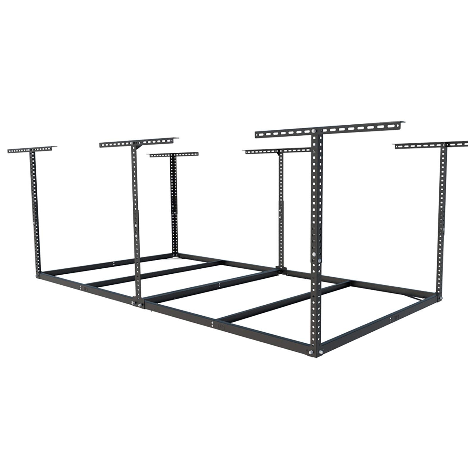 x8 Overhead Garage Storage Rack Ceiling-Mounted 600lbs Capacity Black - $78.00