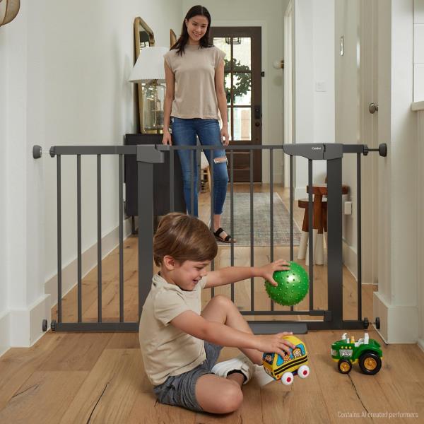 -46 Baby Gate for Stairs Auto Close Dog Gate for the House Black