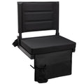 Black Portable Stadium Seat Cushion with Back Support