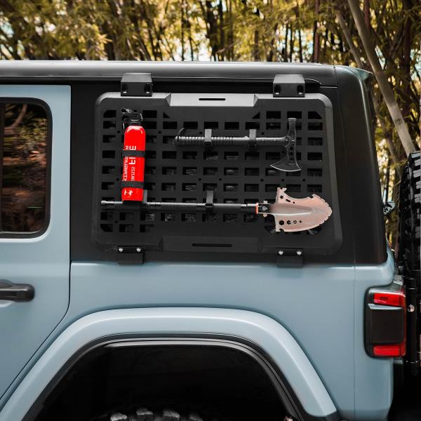 Rear Window Molle Panel Modular Storage System for 2018-2025 Jeep Wrangler JL 4 Doors Driver Side