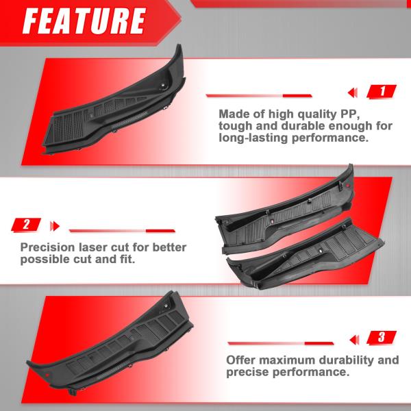 Front Windshield Wiper Cowl Cover Panel for 2021-2025 Ford F150