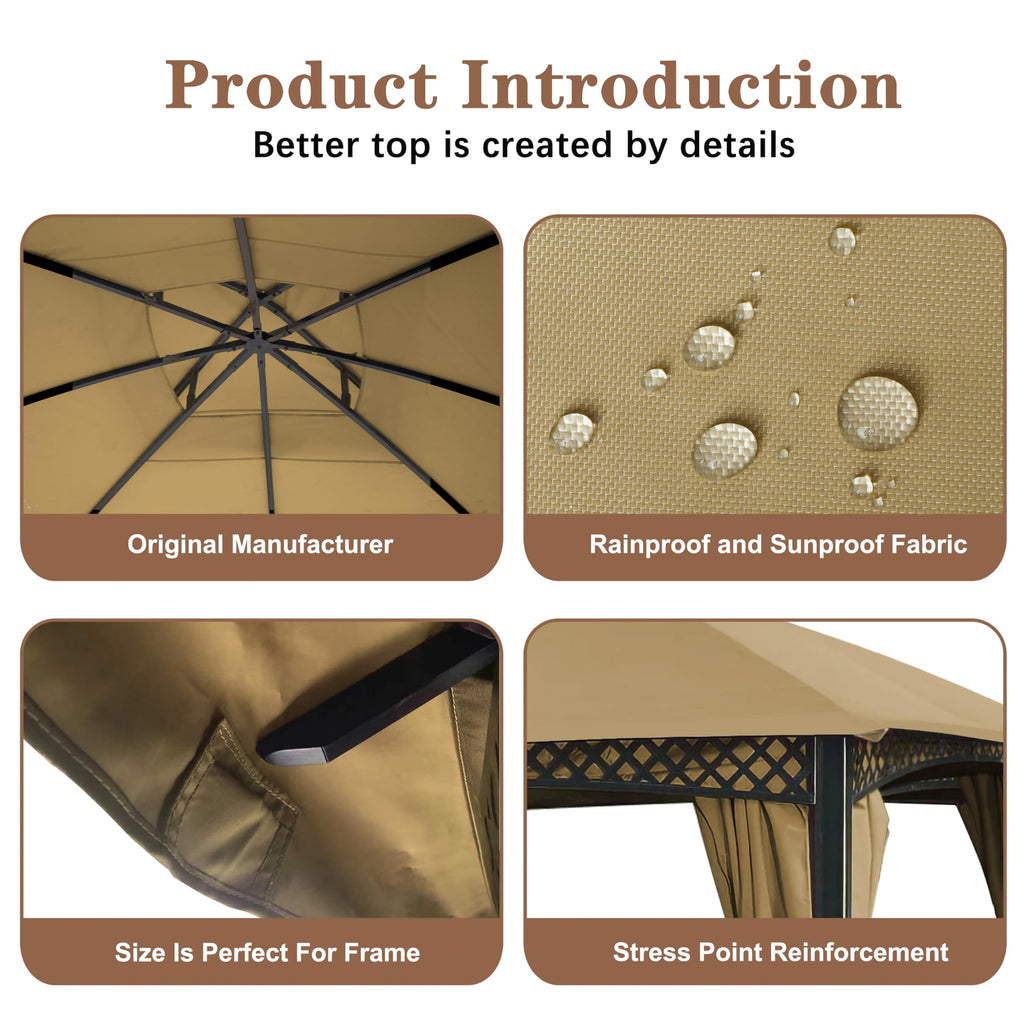 Replacement Canopy Cover for Windsor and South Hampton Gazebos Beige - $66.75