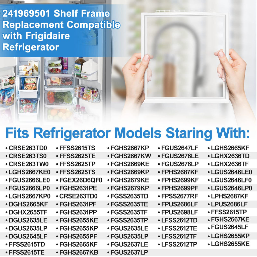 Frigidaire Refrigerator Crisper Drawer Shelf Frame Without Glass - 241969501 17-38x18-38