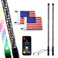New Genssi 5FT Dual RGB LED Whip Lights Spiral Design Heavy Duty for Powersports. Retail $79.00