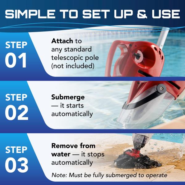 Pulse XL 350 Cordless Pool Vacuum for Inground  Above Ground Pools