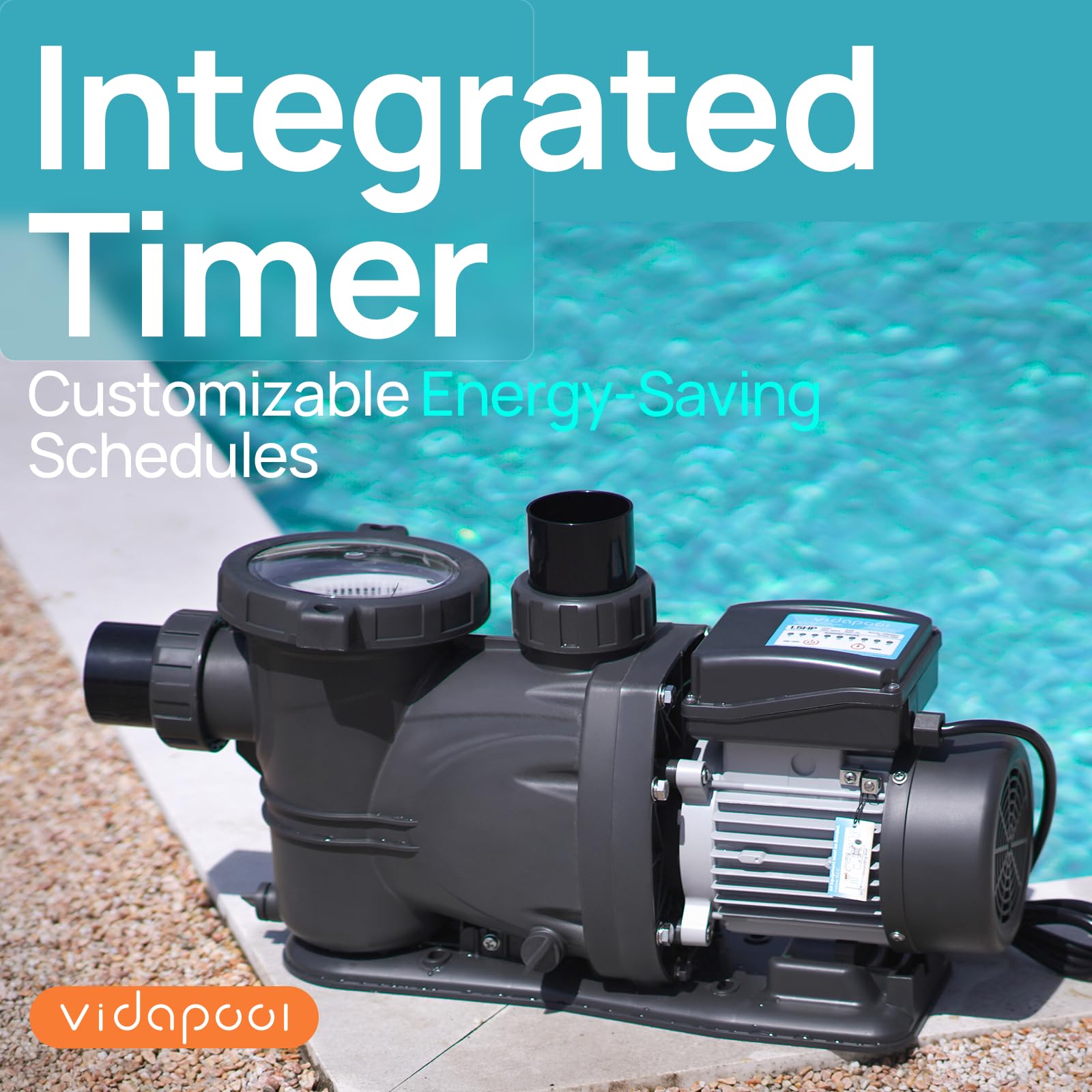 InAbove Ground Self Priming Pool Pump with Timer 2HP 8120 GPH 220V