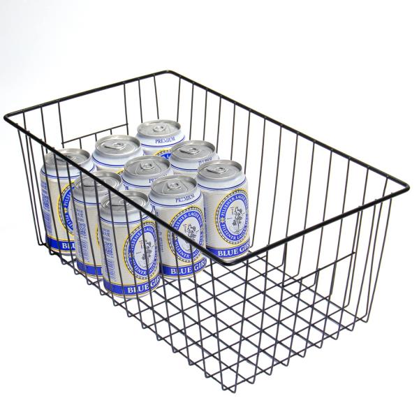 16in L x 12in W x 6in H Deep Metal Wire Freezer Storage Organizer Baskets 2-Pack