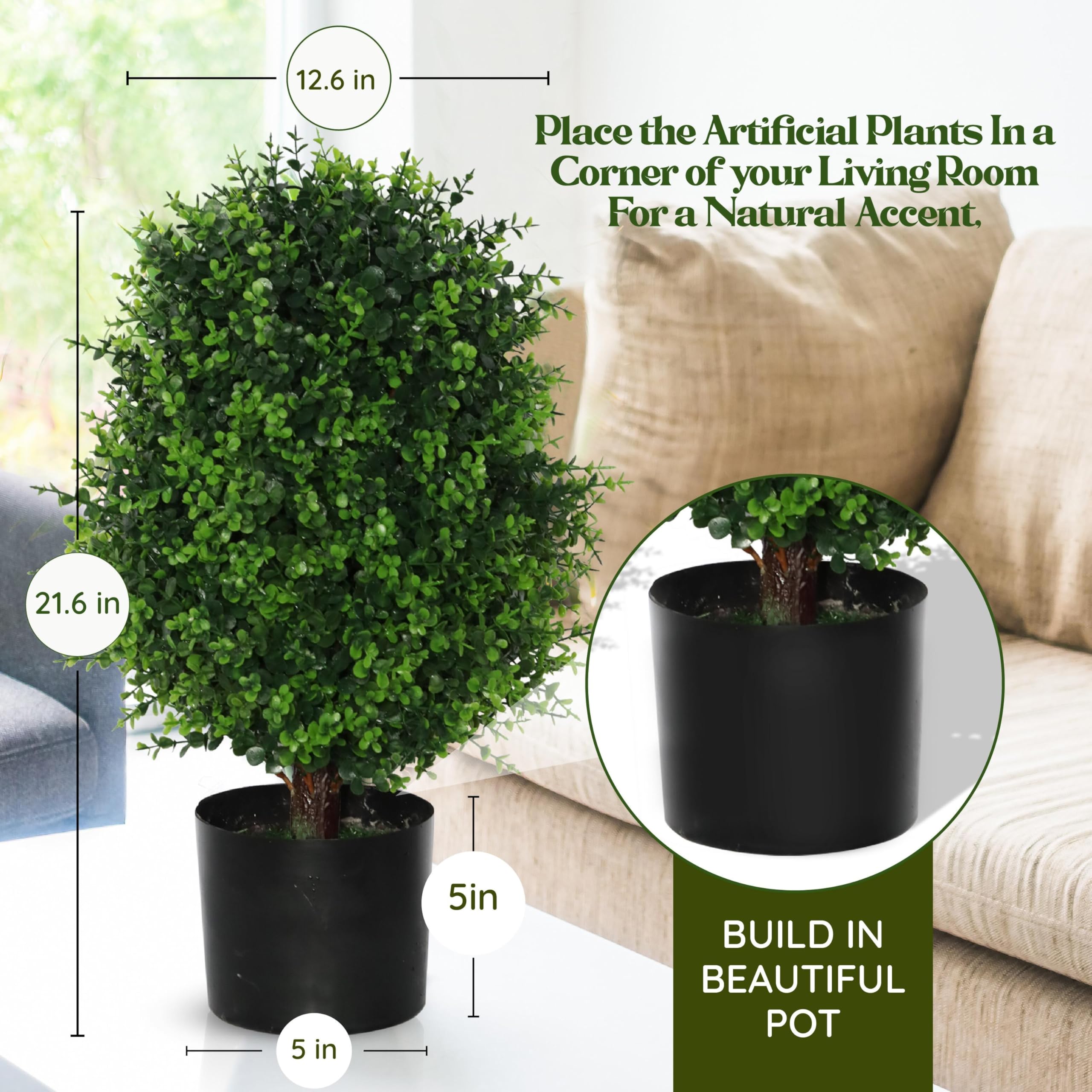 EasyFlora Artificial Cedar Tree 21.6 Inch