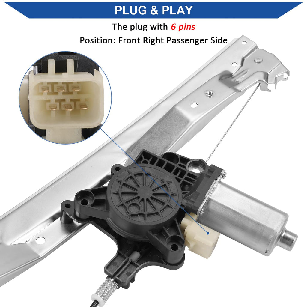 Obaee 748-509 Front Right Passenger Side Power Window Regulator and Motor Assembly Compatible with Dodge Grand Caravan 2008-2020, Chrysler Town & Country 2008-2016, Ram C/V 2012-2015 Retail $53.00