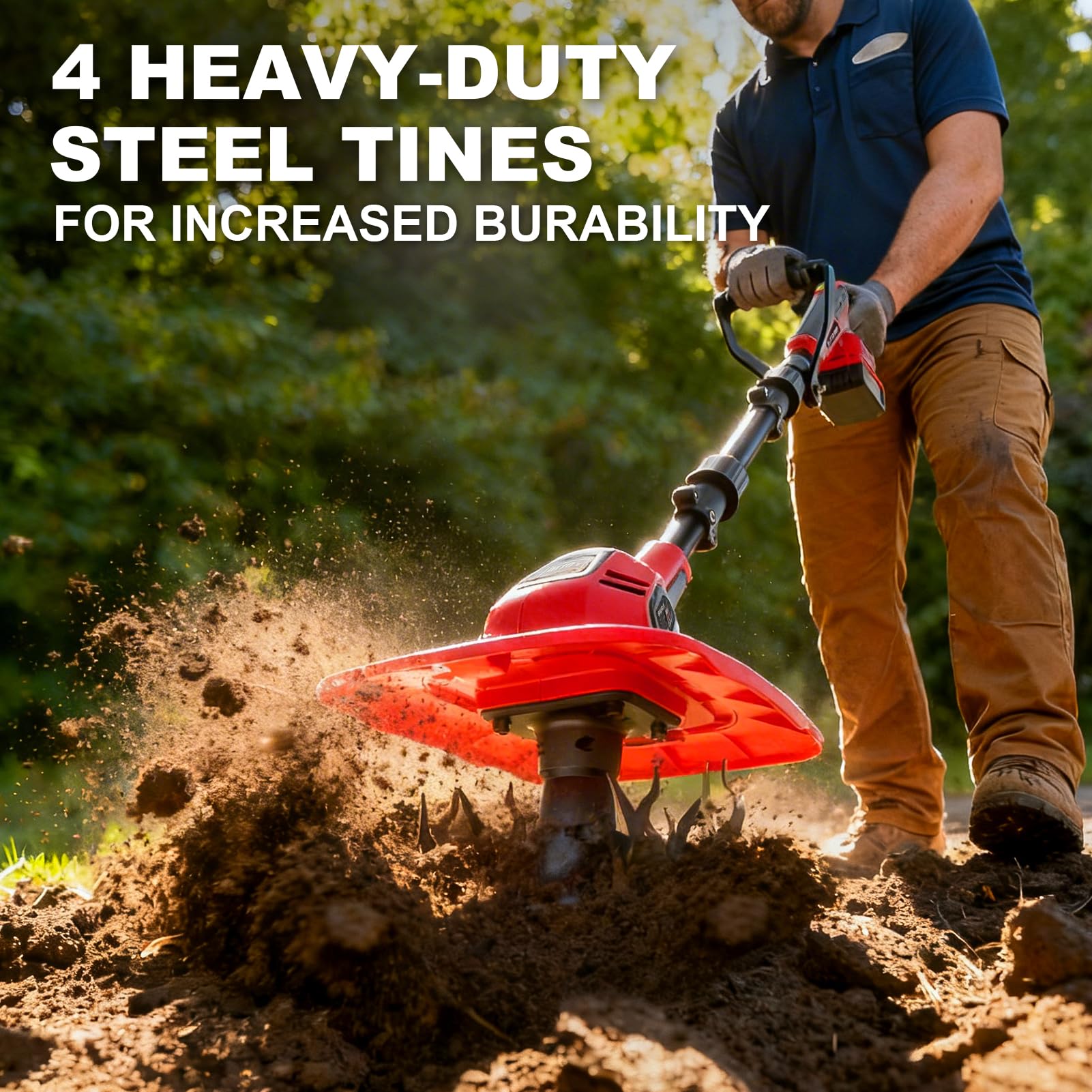 GELIDALITE Cordless Tiller Cultivator 9-Inch Width 7-Inch Depth, Compatible with Milwaukee 18V, Battery Powered Garden Cultivator for Garden Flower beds, Tool Only-Battery & Charger not Included Retail $89.00