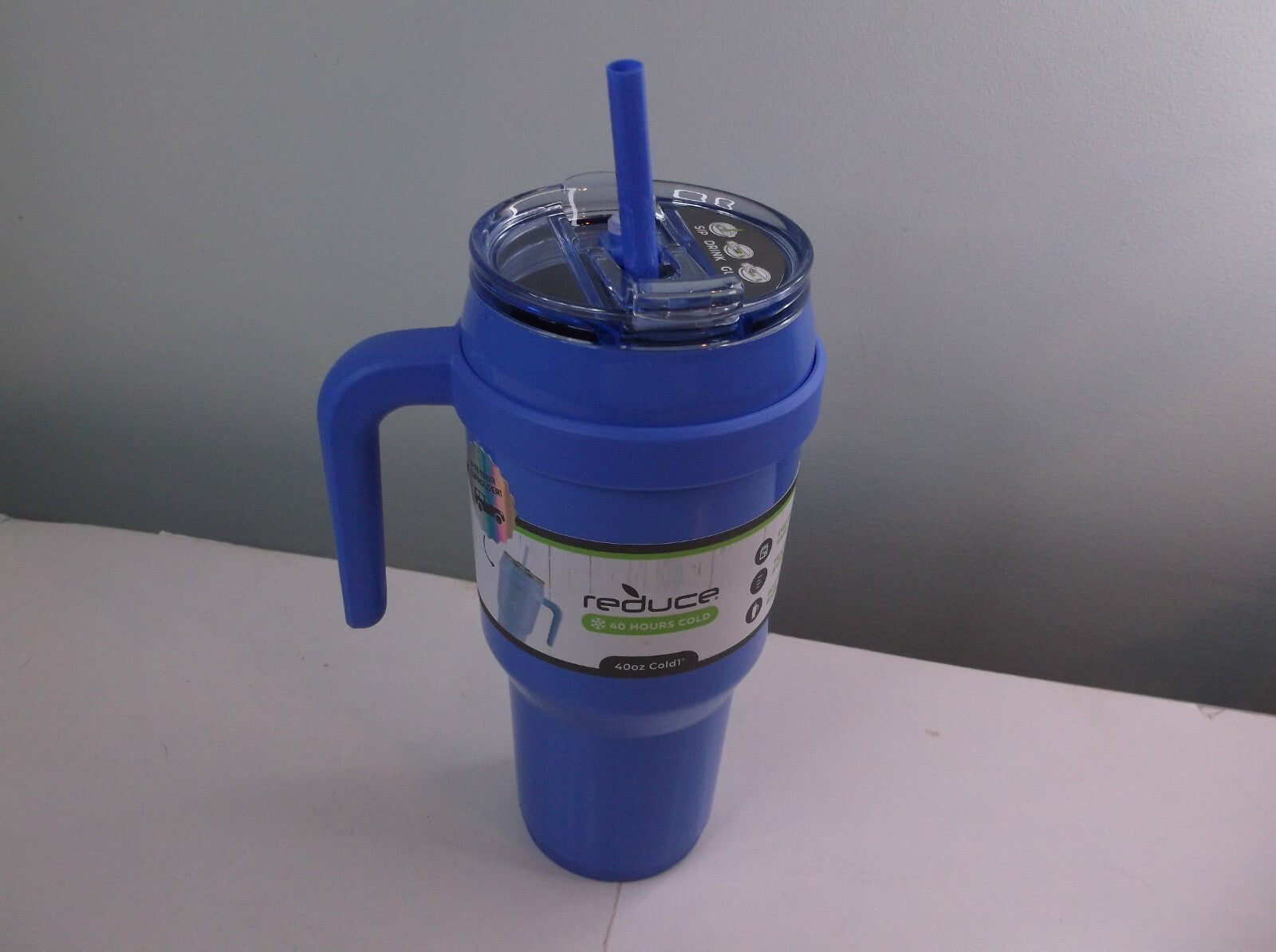 As-Is Reduce Cold 1 40oz Vacuum Insulated Stainless Steel Tumbler w Handle  Straw - Blueberry