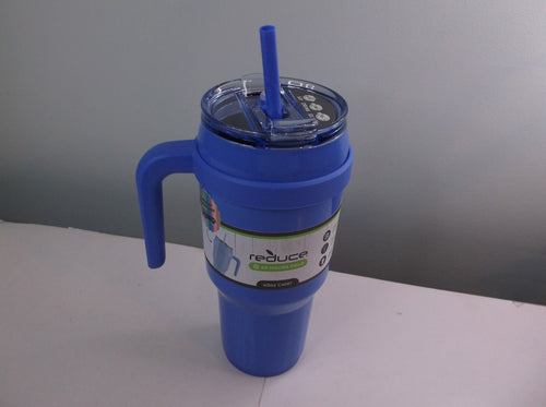 As-Is Reduce Cold 1 40oz Vacuum Insulated Stainless Steel Tumbler w Handle  Straw - Blueberry